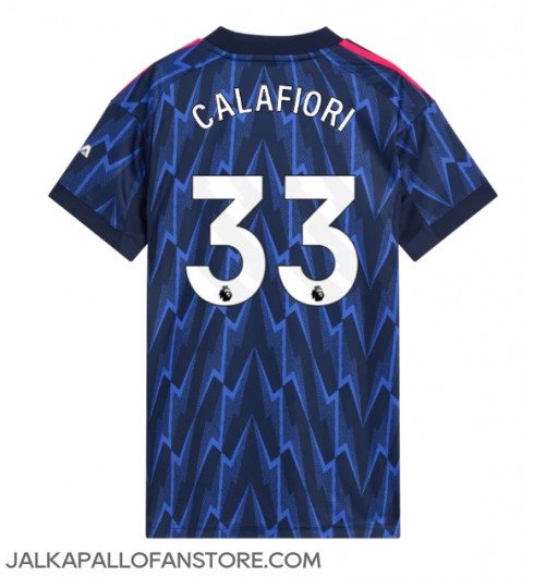 Arsenal Riccardo Calafiori #33 Vieraspaita Naisten 2025-26 Lyhythihainen Arsenal Riccardo Calafiori #33 Vieraspaita Naisten 2025-26 Lyhythihainen